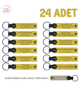 Sarı & Sütlü Kahve, Konferans Organizasyonlarında Dağıtılacak 24’lü Set, Kişisel Mesajlı Deri Hatıra