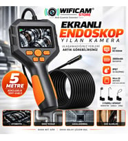 5 Metre El Tipi Ekranlı Yılan Kamera 5.5mm Lens Sert Kablo
