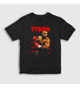 Presmono Unisex Çocuk Siyah Punch Mike Tyson T-Shirt 158262tt