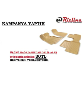 Rizline Bmw Uyumlu E90 3D Havuzlu Paspas Bej Aynı Gün Ücretsiz Kargo