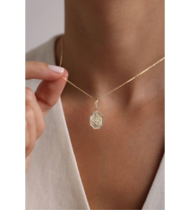 Heritage Taşlı Mekik Frame Charm Kolye Ucu
