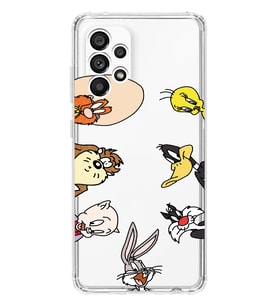 Samsung Galaxy A23 Uyumlu Bugs Bunny Tüm Karakterler Tasarımlı Şeffaf Telefon Kılıfı