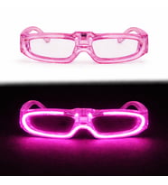 Pembe LED Işıklı Parti Gözlüğü 3 Modlu – Glow &amp; Gece Eğlence Gözlüğü