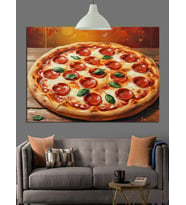Büyük Boy Pizza Dilimi Dekoratif Kanvas - Mdf Ahşap Tablo