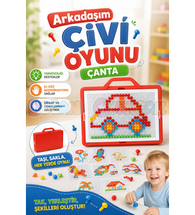 Arkadaşım Çivi Oyunu Çanta - Lego Setleri - Çivi Seti - Görsel Aktivite - Oyuncak