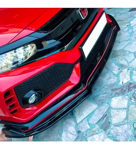 Honda Civic Fc5 Typer 3 Parça Ön Lip Parlak Siyah Plastik