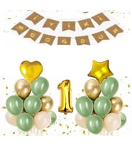 1 Yaş Kraft Gold Varaklı Iyi Ki Doğdun Banner Balon Set