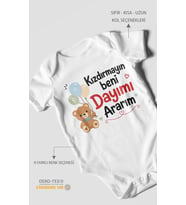 Kızdırmayın beni dayımı ararım Kısa Kollu Bebek Body %100 Pamuk