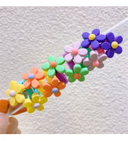 SO-MUCH Kız Çocuk Bebek 10'Lu Çiçekli Lastik Toka Seti-4