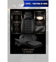 opel vectra b 1995 Koltuk ve Kılıf uyumlu Lüks Siyah Yastık Minder 2 Minder 2 Yastık