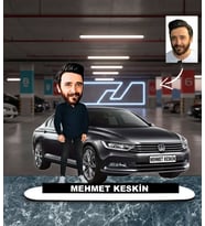 Kişiye Özel Karikatür Volkswagen Passat Arabalı Karikatür Biblo