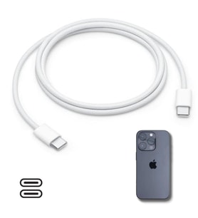 Apple 15/15 Pro Type-C to Type-C Hasır Örgü Hızlı Şarj Kablosu (1m) (5343)