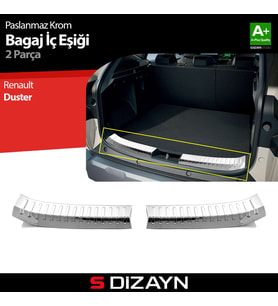 S-Dizayn Renault Duster Krom Bagaj İç Eşiği 2 Prç. 2024 Üzeri A+ Kalite