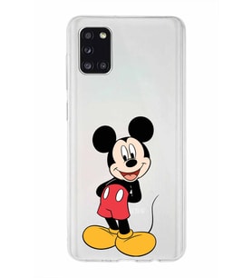 Samsung Galaxy A31  Kapak Mickey Mouse Tasarımlı Şeffaf Silikon Kılıf