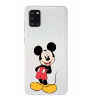 Samsung Galaxy A31  Kapak Mickey Mouse Tasarımlı Şeffaf Silikon Kılıf