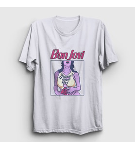 Presmono Unisex Beyaz Wet Bon Jovi T-Shirt 389553tt