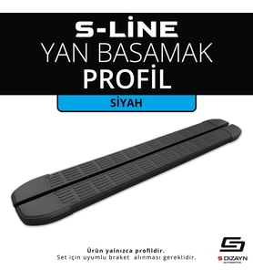 S-Dizayn S-Line Siyah Yan Basamak Profil 183 Cm Etekli 36lık