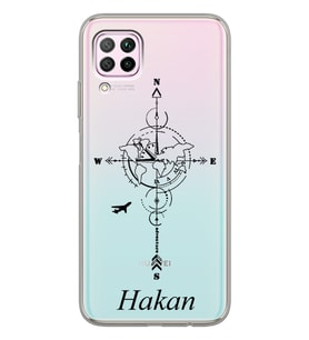 Huawei Pusula Tasarımlı Şeffaf Telefon Kılıfı