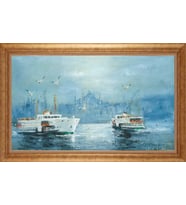 EV İŞYERİ OFİS İÇİN ALTIN ÇERÇEVELİ PASPARTULU TABLO VB860