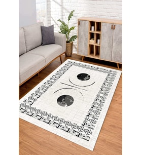Dijital Kaymaz Taban Yıkanabilir Renkli Salon Halısı Mutfak Halısı Yolluk ND-SD-1067 (Bej)