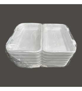 Dağyüce 36/D Tek Kullanımlık Köpük İskender Kapaklı Kase Kutu - 23.5x15 Cm. - 10 Adetlik 1 Paket (Beyaz)
