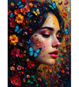 Nova Puzzle 1000 Parça Kelebek ve Çiçeklerin Dansı Puzzle