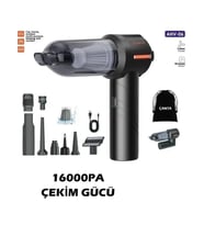 Auhma Ahv-06 16.000PA Katlanabilir 3 Kademeli Kablosuz Araç İçi Süpürge Profesyonel Ultra Çekim Güçlü Mini Araç Süpürgesi