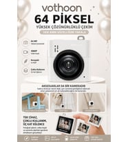 Mini Dijital Kamera 64mp 16x Digital Zoom Retro Vintage 1.4 ekranlı Video Kamera Taşınabilir Tasarım Beyaz