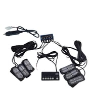 17 fonksiyonlu çakar lamba 12-30v 24 led 6 adet kırmızı*mavi set / LAPA549