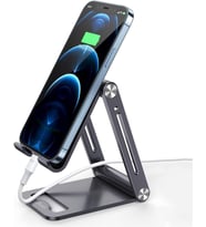 Alüminyum Katlanabilir Metal Masaüstü Telefon Tutucu Standı Uzay Grisi