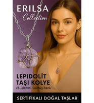 Sertifikalı Ham Gümüş Tel Sargılı Lepidolit (Peygamber Taşı) Kolye – 25-30 mm Huzur ve Denge Taşı (Çok Renkli)
