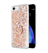 Microsonic Apple iPhone SE 2022 Kılıf Glitter Liquid Holder Gold