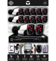 TURKNO 12 Kameralı Pania 12 Dış Kamera Set 500 GB HDD Full HD Gece Görüşlü Güvenlik Kamerası Sistemi