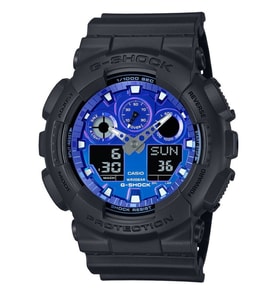 Casio Ga-100Fl-1A G-Shock Dijital Analog Takvimli Alarmlı Işıklı Erkek Kol Saati (Siyah)
