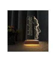 3D Atatürk Tasarımlı LED Lamba Öğretmene Hediye Gece Lambası (Krem)
