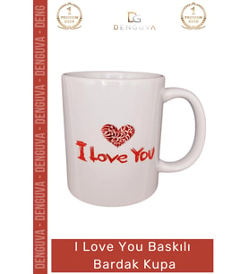 #Bardak Porselen Sevgililer Günü Hediyelik Toptan Şık Tasarım I Love You Baskılı Bardak Kupa