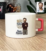 Kişiye Özel Karikatürlü Best Dad Ever Babaya Hediye Lüks Fincan Babalar Günü Hediyesi