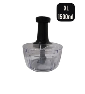 BEST 1500ml XXL El Rondosu, Doğrayıcı, El Robotu (Siyah)