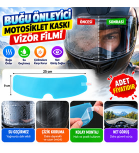 Buğu Önleyici Motosiklet Kaskı Vizörü Su Geçirmez Dayanıklı Çizik Koruma Lens Filmi (adet fiyatıdır)