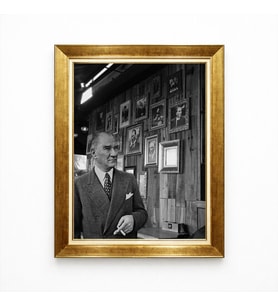 Tablore Atatürk Tablo Sanat Galerisi Temalı Siyah Beyaz Fotoğraf Çerçeveli Kanvas Tablo
