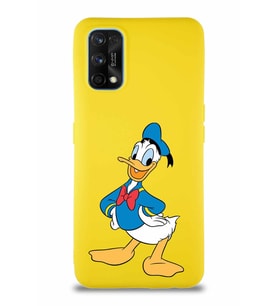 Realme 7 Pro Soft Premier Kapak Donald Duck-C Tasarımlı Silikon Kılıf - Sarı (Şeffaf)