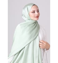 Nil Yeşili Harem Scarf Como Saten Şal
