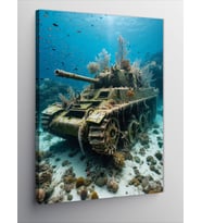 Kanvas Tablo Su Altındaki Tank