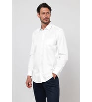 Sert Yaka Uzun Kol Cepli Saten Comfort Fit %100 Pamuk Gömlek 1004260423