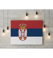 Sırbistan Bayrağı Kanvas Tablo 40x55cm Dekoratif Tablo