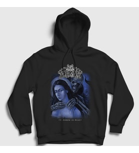 Presmono Unisex Siyah Arrow In Heart Aosoth Kapüşonlu Sweatshirt 541610tt