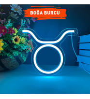 Boğa Burcu Figürlü Neon Led Tabela Tablo Gece Aydınlatma Duvar Dekoru