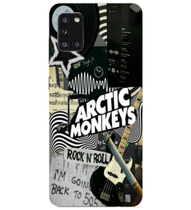 Samsung Galaxy A31 Uyumlu Arctic Monkeys Kolaj Desenli Şeffaf Telefon Kılıfı