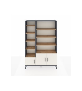 Arges Dolap 10 Raflı 3 Kapaklı 132x30x195 Antrasit-Aytaşı/Çam