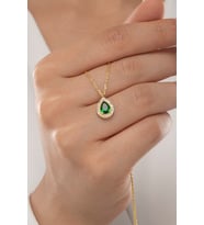 925 Ayar Gümüş Damla Model Gold Kadın Kolye